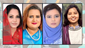 ছাত্ররাজনীতি থেকে সংসদে চার নারী নেত্রী সেলিনা সুলতানা, আরিফা সুলতানা, নাদিয়া পাঠান পাপন ও মানছুরা আক্তার (বাম দিক থেকে)