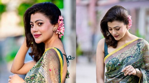 শাড়িতে স্নিগ্ধ তানজিকা আমিন