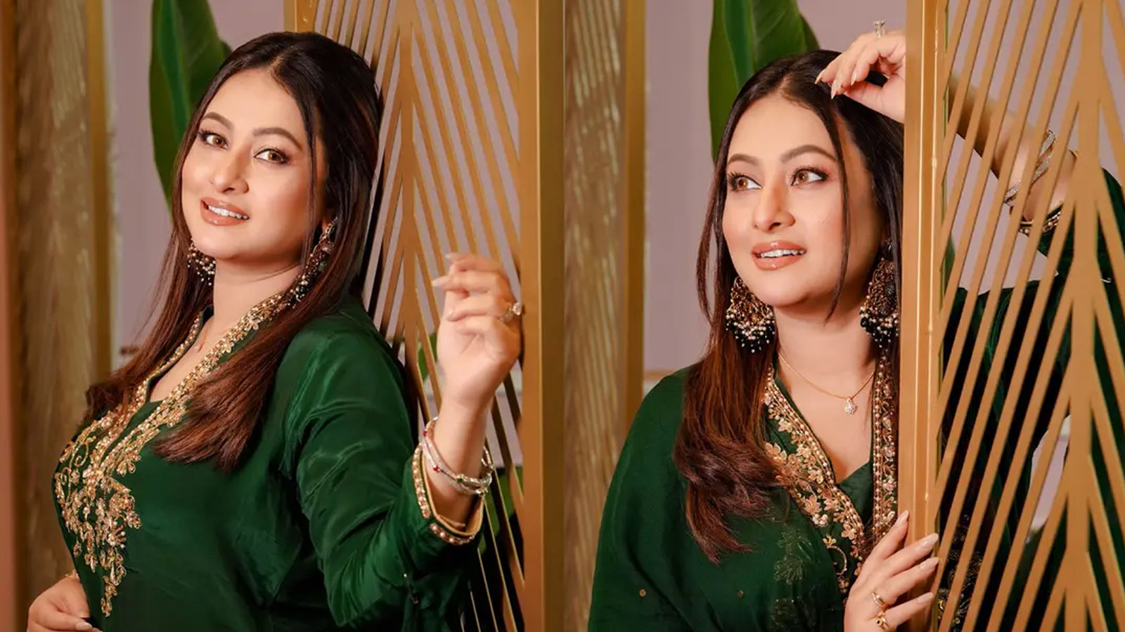 সবুজ আভায় মোহ ছড়ালেন পূর্ণিমা